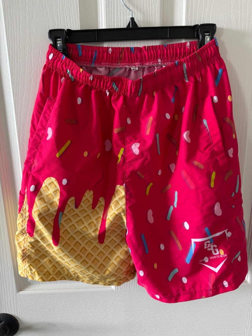 Men's Athletic Shorts - Bright Pink Ice Cream Sprinkles Design